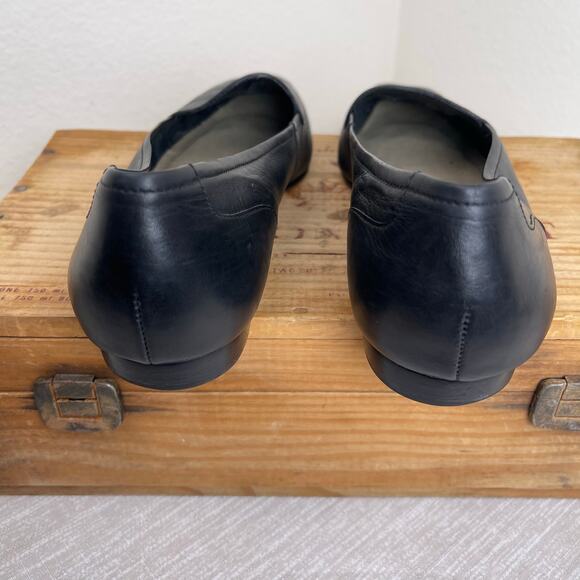 Enzo Angiolini Black Leather Loafers Women’s 8.5 Vintage Square Toe Slip On - Picture 6 of 10